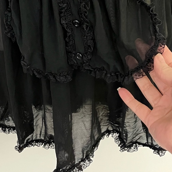 Victoria’s Secret Sexy Little Things Black Sheer Lace French Maid Negligee Med - Picture 4 of 11
